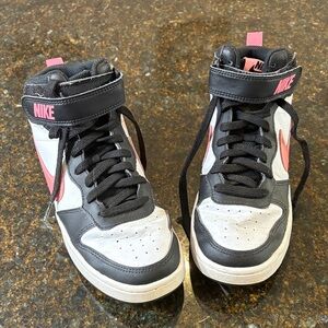 Nike Kids High-Top Sneakers - Black, White, Pink